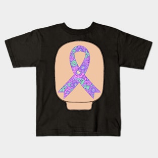 Ostomy bag with Awareness Ribbon Kids T-Shirt